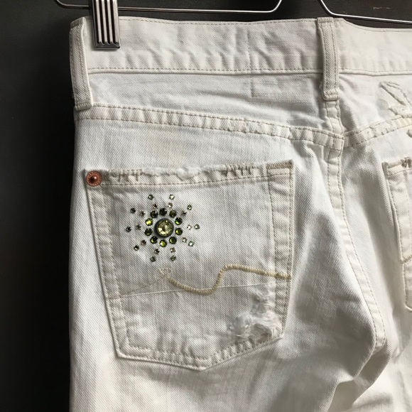 7FAM Jeans Boot Leg Flare Rhinestones - Picture 6 of 8